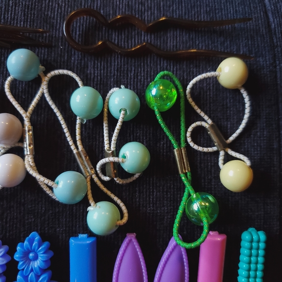 🌼 Cute Vintage 90s Assorted Hair Clips Hair Ties - Picture 5 of 6